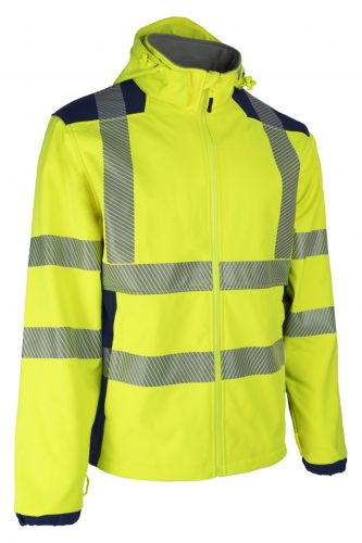 NEBULO FLUO SÁRGA/SÖTÉTKÉK SOFTSHELL KABÁT_L