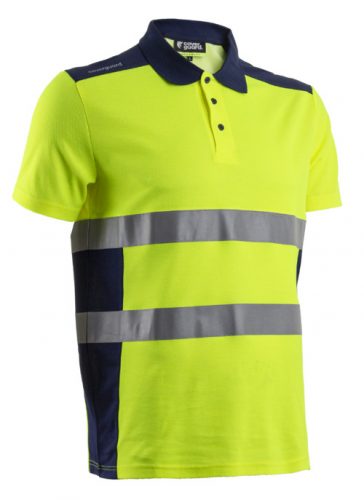 OKI FLUO SÁRGA/SÖTÉTKÉK RÖVID UJJÚ GALLÉROS PÓLÓ_2XL