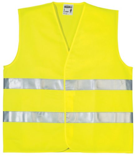 FLUO JÓL LÁTHATÓSÁGI MELLÉNY, 2 KERESZTCSÍK, SÁRGA_XL  (csgt