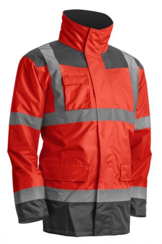 KANATA 4/1 HI-VIZ PIROS/SZÜRKE PE KABÁT_L