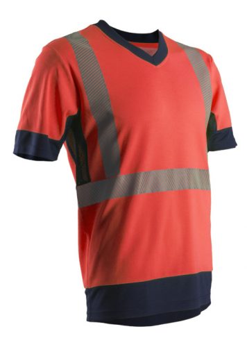 KOMO HI-VIZ PIROS RÖVID UJJÚ PÓLÓ_3XL