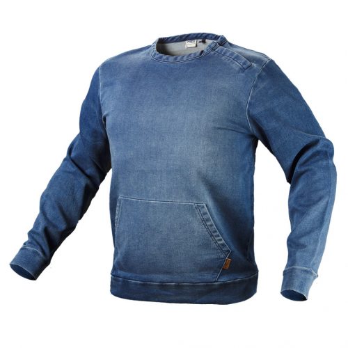 Munkapulóver, farmer, DENIM, 77% pamut, XL