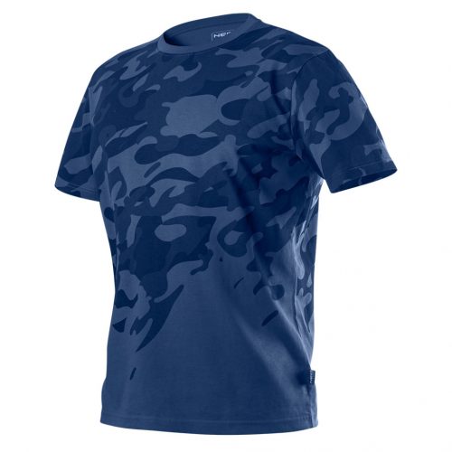 Munkapóló, Camo Navy, tengerészkék, terepmintás, 100% pamut, M